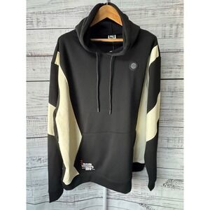 GTLY G247C Mens Black‎ Contrast Panel Hoodie Sweatshirt Size 4XL